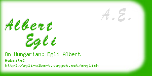 albert egli business card